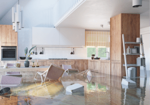 Flooding in house due to water pipe leak