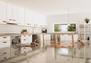 Flooding in kitchen of Michigan home
