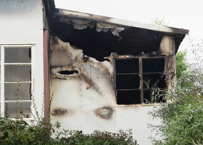 House Damaged By Fire